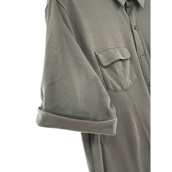 Murano Liquid Luxury Mens Gray Button-Down Shirt XL - Picture 3 of 7
